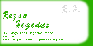 rezso hegedus business card