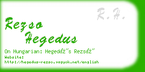 rezso hegedus business card